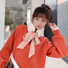 Korean new plush knitted wool winter imitation rabbit fur warm scarf