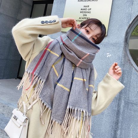 Bufanda de pata de gallo británica Nueva bufanda de invierno de Cachemira coreana cálida bufanda de mujer gruesa Multi-funcional chal's discount tags
