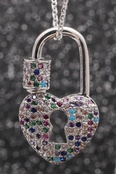 New microinlay zircon heart lock necklace nihaojewelry wholesalepicture24