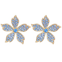 retro alloy flower full diamond earrings