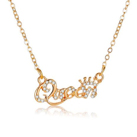 creative letter queen crown Thanksgiving gift necklace's discount tags