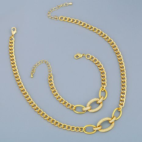 Collier de clavicule géométrique simple chaîne épaisse en gros's discount tags