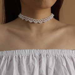 collier fait main simple et mignon coréen de perles tissées créatives