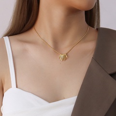 light luxury small square strip irregular titanium steel necklace