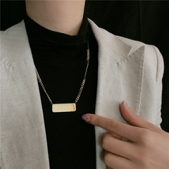 new stainless steel thick chain square brand letter fashionable necklace