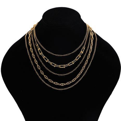 French light luxury heart-shaped stacked chain necklace set's discount tags