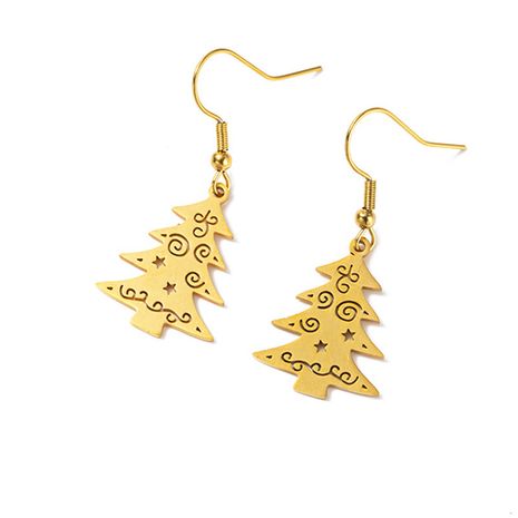 Christmas tree fully polished cut earrings's discount tags