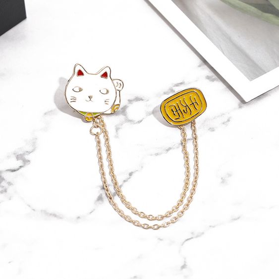 Ensemble De Broche En Alliage D Os De Chat Porte Bonheur Bulldog De Dessin Anime Nhmo