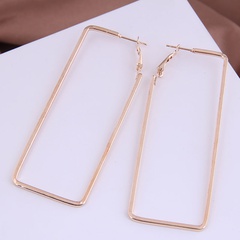 fashion metal simple three-dimensional rectangular exaggerated earrings