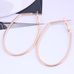 fashion metal simple geometric oval shape exaggerated  earrings