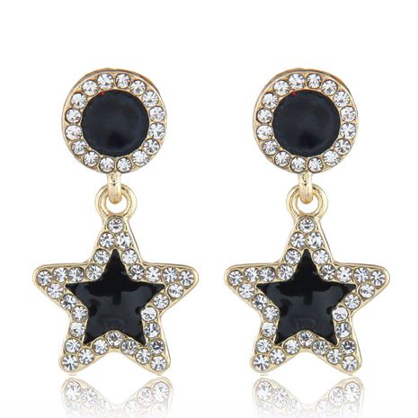 fashion metal flashing diamond five-pointed star earrings's discount tags