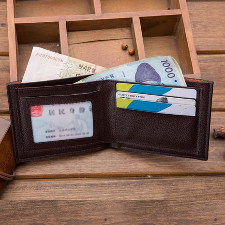 Nouveau portefeuille pour homme ultra-fin en cuir PU créatif's discount tags