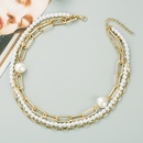neue Mode einfache mehrschichtige Metallschnalle kurze glnzende Perlenkettepicture9