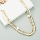 neue Mode einfache mehrschichtige Metallschnalle kurze glnzende Perlenkettepicture11