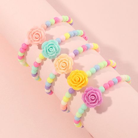 bonbons de dessin animé mignon fleurs colorées perles bracelets pour enfants's discount tags