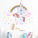 neue Aquarell Cartoon Cloud Castle weie Pferd Wandaufkleberpicture10
