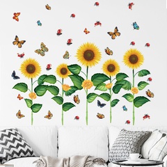 new wall butterfly sunflower skirting living room bedroom kindergarten layout wall stickers