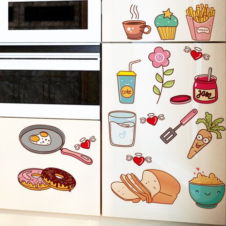 Nette Cartoon Kühlschrank Küchenwandaufkleber's discount tags