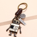 Simple Personality Vintage Weave Hands and Feet Movable Robot CattleLeather Key Ring Creative Girls Bags Pendantpicture8