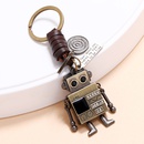 Simple Personality Vintage Weave Hands and Feet Movable Robot CattleLeather Key Ring Creative Girls Bags Pendantpicture9