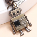 Simple Personality Vintage Weave Hands and Feet Movable Robot CattleLeather Key Ring Creative Girls Bags Pendantpicture10