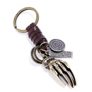 retro woven alloy leather keychainpicture6