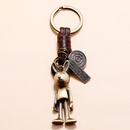 Retro handwoven movable cartoon robot leather keychainpicture7