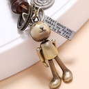 Retro handwoven movable cartoon robot leather keychainpicture10
