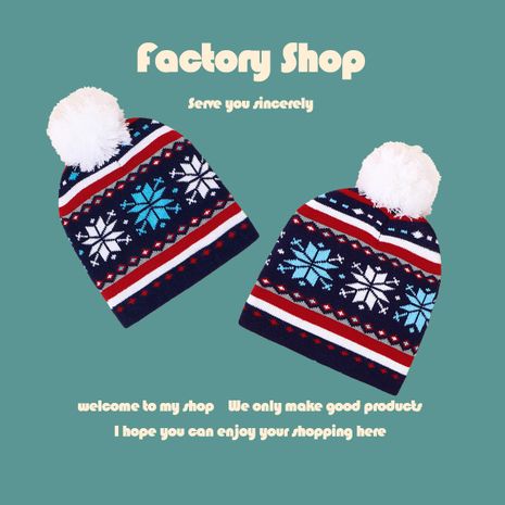 Christmas fashion Santa Claus wool ball knitted hat's discount tags