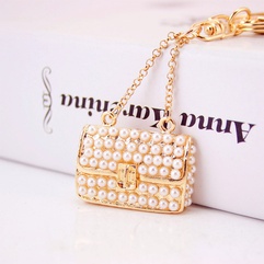 Korean  creative cute ladies pearl handbag key chain