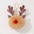 Christmas Gift Elk Fur Ball Pendant 8CM Rex Rabbit Pompom PU Antler keychainpicture9