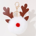 Christmas Gift Elk Fur Ball Pendant 8CM Rex Rabbit Pompom PU Antler keychainpicture13