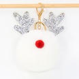 Christmas Gift Elk Fur Ball Pendant 8CM Rex Rabbit Pompom PU Antler keychainpicture14