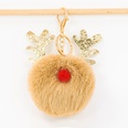 Christmas Gift Elk Fur Ball Pendant 8CM Rex Rabbit Pompom PU Antler keychainpicture15