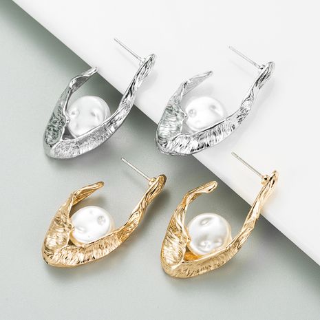 exaggerated geometric pearl alloy earrings's discount tags