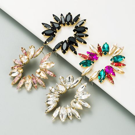 fashion colorful rhinestone flower earrings's discount tags
