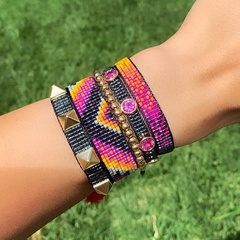 geometrisches handgewebtes Miyuki-Reisperlenarmband im ethnischen Stil