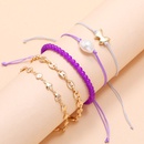 Purple  Pig Nose Chain Imitation Shaped Pearl Butterfly  Hand Rope Heart Bracelet 5 Piece Setpicture9