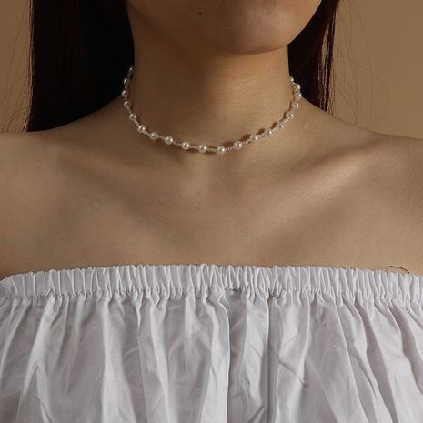 Koreanische süße handgewebte Perlenkette's discount tags