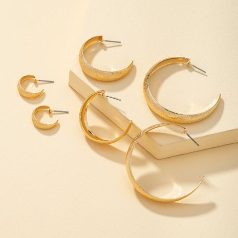 Gold small high-quality circle earrings set NHQJ274032's discount tags