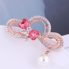 Korean fashion sweet flashing diamond bow  brooch