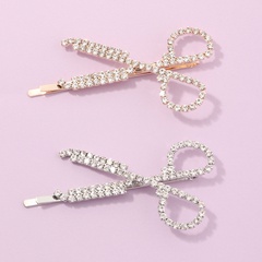 diamond-studded scissors sweet rhinestone hair clip