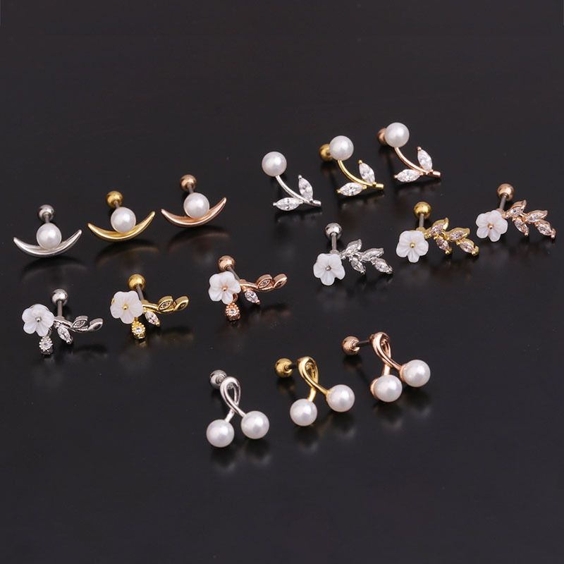 Koreanische einfache Mode eingelegte Perlenohrringe