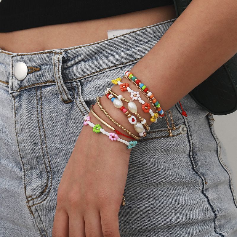 bohemian style colorful beaded bracelet set