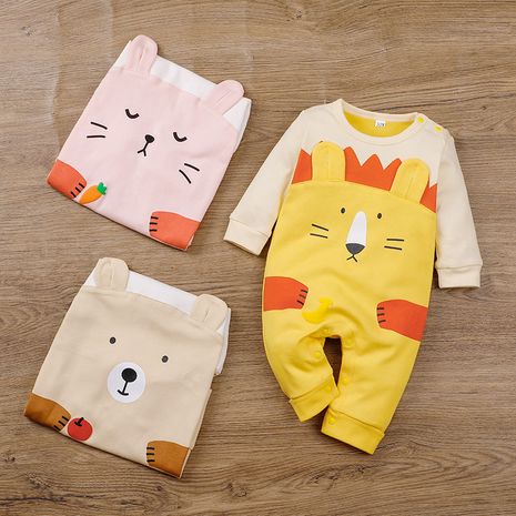 baby cute long-sleeved one-piece cartoon romper's discount tags