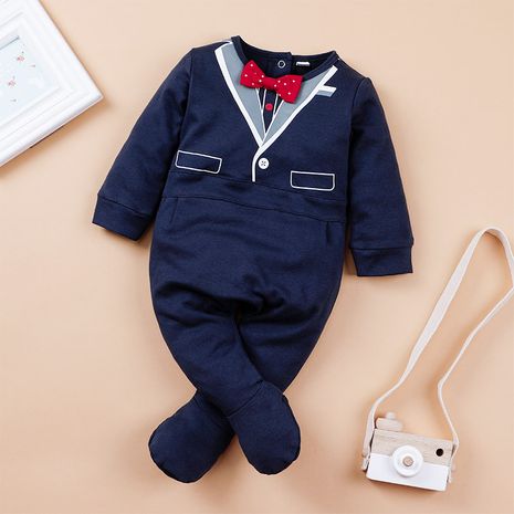 autumn new baby print gentleman long-sleeved clothes's discount tags