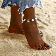 fashion hand-woven adjustable  Bohemian ethnic style natural shell beach anklet