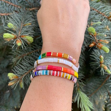 kreative böhmische regenbogen tila reisperlen handgemachtes perlenarmband's discount tags