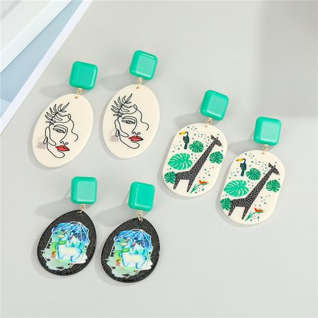 new  animal resin earrings's discount tags