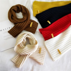Pure color knit scarf